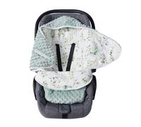 Couverture enveloppante pour bébé pour l'hiver et buggy - Couverture universelle en coton - Pour poussette, siège auto de 3 à 12 mois - Feuilles vertes M (3-12 M))
