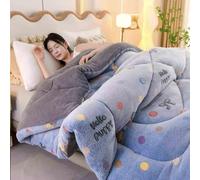 Couverture Epaisse Douce Couette Polaire Biface Couverture Hiver Chaude Couette en Velours De Laine d'agneau en Coton(b3,200x230cm-5kg)
