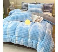 Couverture Epaisse Douce Couette Polaire Biface Couverture Hiver Chaude Couette en Velours De Laine d'agneau en Coton(a4,200x230cm-5kg)