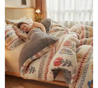 Couverture Epaisse Douce Couette Polaire Biface Couverture Hiver Chaude Couette en Velours De Laine d'agneau en Coton(b15,220x240cm-5kg)