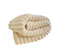 Couverture épaisse et chaude en fausse fourrure, couverture de rallye avec motif rayé 3D, pour canapé et chambre à coucher