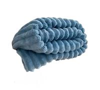 Couverture épaisse et chaude en fausse fourrure moelleuse à rayures 3D pour canapé et chambre à coucher