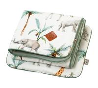 Ensemble couverture et coussin pour berceau et couffin safari safari, vert, gris, blanc TU