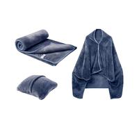 Couverture et de voyage, couvertures d'avion | Combinaison d'oreillers de voyage en avion légers | Poncho de manteau pour adulte portable, couverture en flanelle douce pour voyager