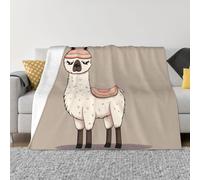Couverture et jeté de lit en flanelle ultra douce et légère à motif lama - Couvertures de lit en peluche chaude et chaude pour canapé - 101,6 x 76,2 cm