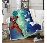 Couverture et Plaid Anime Grand Dragon Ball Goku - Flanelle - 100x150cm - Multicolore - Bleu - Rectangulaire