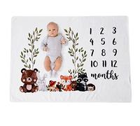 Couverture Etape Bébé Mensuelle Tapis Mois Bebe Garçon Ou Fille Bébé Photo Couverture Mensuelle Bébé Cadeau Baby-Shower Personnalisé Jeunes Mamans Couverture Mensuelle Bébé Doux, Confortable 100x75cm