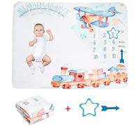 Couverture Etape Bébé Mensuelle Tapis Mois Bebe Garçon Ou Fille Bébé Photo Couverture Mensuelle Bébé Cadeau Baby-Shower Personnalisé Jeunes Mamans Couverture Mensuelle Bébé Doux, Confortable 100x75cm