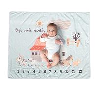 Couverture Étape Bébé Unisexe, Cadeau Naissance Fille Ou Garcon Arrière Plan pour Photo, Couverture Personnalisée Bébé, Lavable en Machine Cadeau pour Naissance & Babyshower