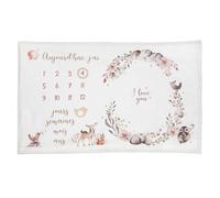 Couverture étapes pour bébé motif nature - Rose - 120 x 80 cm