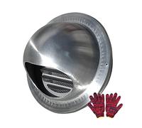 Couverture extérieure d'évent, Couvercle de ventilation mural, couvercle rond en acier inoxydable 304 avec persiennes à 45 degrés, argent 60-300mm(200mm/8in)