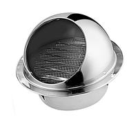 Couverture extérieure d'évent, Évent mural rond d'aération, couvercle en acier inoxydable 304 argenté, plusieurs tailles(160mm/6.3in)