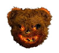 Couverture faciale d'animal avec lumière LED - 32,6 x 11,02 x 2,17 cm, masque de lapin effrayant réglable avec cri de terreur | Accessoire de déguisement, costume de Hallow