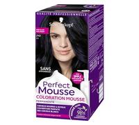 Couverture facile des cheveux blancs sans ammoniaque - PERFECT MOUSSE Coloration permanente 210 Noir Glacé, 0,2 kg - Lot de 2