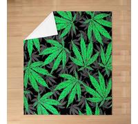 Couverture Feuilles de Cannabis, Plaid Polaire Feuilles de Cannabis Imprimée 3D Couvertures Douce Confortable pour Enfants Adultes Canapé Canapé-lit Doux Chaud Couverture Polaire 150x200 cm w783