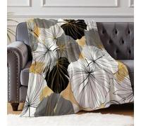 Couverture Feuilles Tropicales 70 x 100 cm Plaid Doux pour Canapé Lit Maison et Activités Extérieures