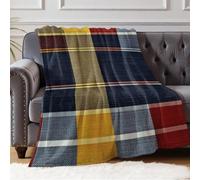 Couverture Flanelle 130 x 150 cm Motifs de Lignes Abstraits Plaid Multifonction Doux pour Voyage Camping Canapé Lit Bureau Activités Extérieures