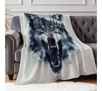Couverture Flanelle 130 x 150 cm Timberwolves Plaid Multifonction Doux pour Voyage Camping Canapé Lit Bureau Activités Extérieures