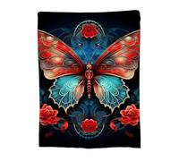 Couverture Flanelle 150x220cm Moelleuse Couverture Plaid Polaire Chaud pour Canapé Lit Chaise Voyage Maison Bureau, Blanket Flanelle Douce et Légère Chaude, Toutes Les Saisons, Plaid Rouge 14-32