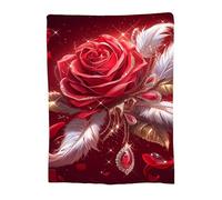 Couverture Flanelle 180x200cm Moelleuse Couverture Plaid Polaire Chaud pour Canapé Lit Chaise Voyage Maison Bureau, Blanket Flanelle Douce et Légère Chaude, Toutes Les Saisons, Plaid Rouge 14-28