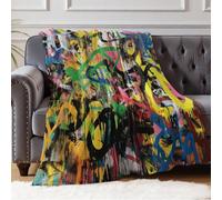 Couverture Flanelle 3D 130 x 150 cm Mur de Graffitis rétro Plaid Polaire Microfibre Toutes Saisons pour Lit Canapé Enfant