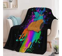 Couverture Flanelle Animal Capybara Cornet De Glace Légère Confortable et Respirante 180 x 200 cm, Couverture canapé et Voyage Art Abstrait pour Chambre à Coucher Salon canapé