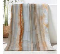 Couverture Flanelle Douce Luxe Léger Marbre Rayure Verticale | Minimaliste Moderne Légères Couverture Flanelle, 180 x 200 cm Four Seasons Couverture, Gris pour Lit Canapé