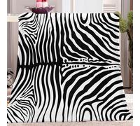Couverture Flanelle Doux et Confortable Texture de Rayures Noires et Blanches ZèBre Couverture Plaid Polaire Couverture de Canapé Lavable, Couverture pour Chambre Canapé et Lit Décoration 70x100 cm
