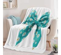 Couverture Flanelle Imprimé Plante Fleur Et Feuille, Hiver Chaude Douce Moelleuse Style Clipart Couverture de Lit Couvre-lit Jeté de Canapé Convient Adulte et Enfant 150 x 200 cm