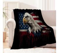 Couverture Flanelle Motif Pygargue À Tête Blanche Animal,Décorative Bannière, Couverture Décorative Chaude Et Confortable 130×150 cm pour Adultes et Enfants Chambre À Coucher, Lit, Canapé
