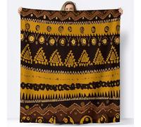 Couverture Flanelle Symboles Tribaux Africains Légère Confortable et Respirante 100 x 130 cm, Couverture canapé et Voyage Style Ethnique pour Chambre à Coucher Salon canapé
