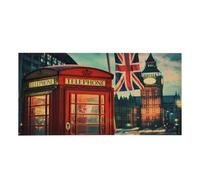 Couverture fluorescente drapeau britannique pour plafonniers 1,2 x 6,1 m | Décoration de plafond magnétique pour salle de ureau, maison