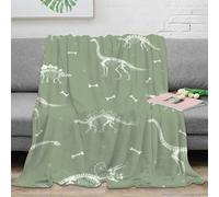 Couverture Fossile Dinosaure Impression 3D Microfibre Douce Décor Plaid Squelette Dino Salon Chambre Cadeau 70×80(180x200cm)