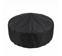 Couverture Foyer Ronde Argentée Couverture Foyer Extérieur | Housse Barbecue Polyester anti-poussière étanche Protection poêles braseros(Noir,71x53cm)