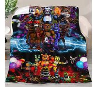 Couverture Freddy's Best Five Horror Nights Video at Game Freddy's - Couverture d'Halloween en microfibre peluche pour lit, grande couverture climatisée 101,6 x 127 cm