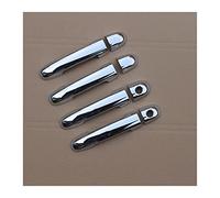 Couverture Garniture Poignée Porte Pour Kia Ceed Cee'd 2006-2012 Couverture Poignée Porte Voiture En Fiber Carbone Chromé Garniture Autocollants Superposition Style(Silver 2 keyholes)