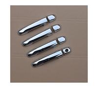 Couverture Garniture Poignée Porte Pour Kia Ceed Cee'd 2006-2012 Couverture Poignée Porte Voiture En Fiber Carbone Chromé Garniture Autocollants Superposition Style(Silver 1 keyhole)