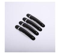 Couverture Garniture Poignée Porte Pour VW Polo 2010-2017 La Poignée De Porte Voiture En Chrome Noir Couvre Les Autocollants Style D'accessoires(Black 0 keyhole)