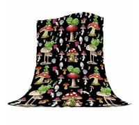 Couverture grenouille - Cadeau pour femmes, hommes et enfants - Couverture champignon douce et pelucheuse en flanelle pour canapé, lit, décoration d'intérieur - Couvertures champignons toutes saisons
