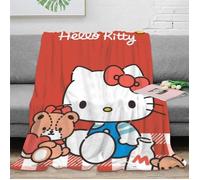 Couverture - Hello Kitty - Flanelle microfibre 100% polyester - Imprimée 3D - 150 x 200 cm