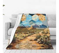 Couverture hexagonale en flanelle ultra douce - Une couverture pour la maison, les voyages et l'extérieur - 101,6 x 76,2 cm