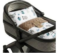 Couverture hiver bébé 75x60 cm avec oreiller 35x30 cm - plaid doux en tissu peluche pour poussette et berceau