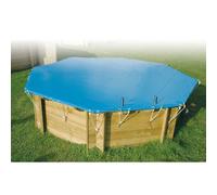 Ubbink Bâche d'hiver et de sécurité pour Piscine Bois Octogonale 430 - Bleue - Epaisseur 550gr