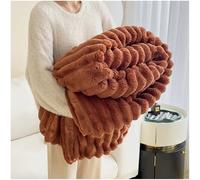 Couverture Imitation Fourrure de Lapin Double Face Épaisse Chaude et Confortable Idéale pour Un Canapé Un Lit Un Salon Une Décoration d'automne (Marron, 200 * 230cm)