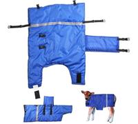 Couverture imperméable avec bande réfléchissante, manteau isolé bleu pour taureaux et bœufs, réglable et chaude