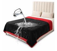 Couverture imperméable Bedding Aid réversible anti-éclaboussures, étanche et résistante à l'eau, flanelle double face (rouge passion et noir minuit)