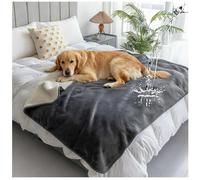 Couverture Imperméable pour Animaux de Compagnie pour lit, Couverture Réversible en Flanelle Douce, Couverture de lit pour Couples Lavable, Protection pour Canapé, Camping,Gris,150x200cm