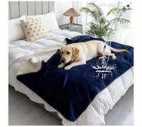 Couverture Imperméable pour Animaux de Compagnie pour lit, Couverture Réversible en Flanelle Douce, Couverture de lit pour Couples Lavable, Protection pour Canapé, Camping,Royal Blue,150x200cm