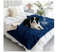 Couverture Imperméable pour lit, Couvertures Imperméables pour Animaux de Compagnie, Couverture Réversible en Flanelle Douce, Couverture de lit pour Couples Lavable,Navy Blue,150x200cm