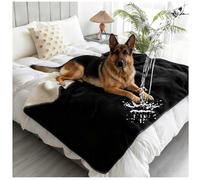 Couverture Imperméable pour lit, Couvertures Imperméables pour Animaux de Compagnie, Couverture Réversible en Flanelle Douce, Couverture de lit pour Couples Lavable,Noir,150x200cm